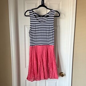 Charming Charlie Striped and Lace Mini Dress